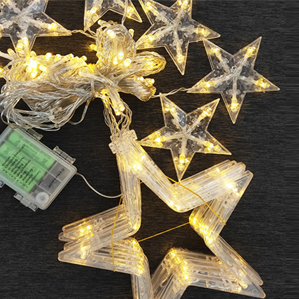 12 LED Star Shaped Romantic LED Curtain Lights Home Decor Lamp