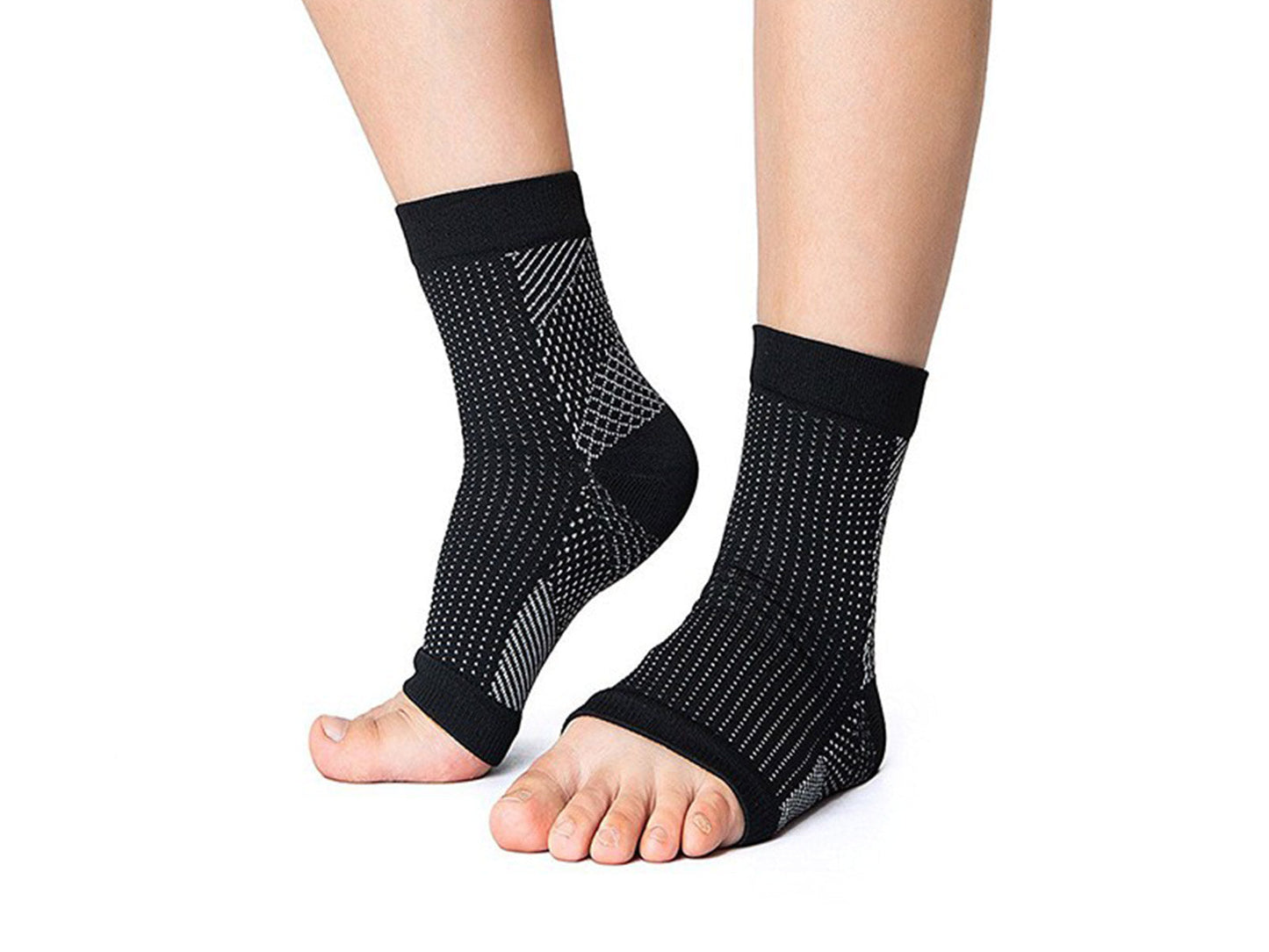 4 Pairs of Anti Fatigue Compression Socks - Rose Red and Black L/XL
