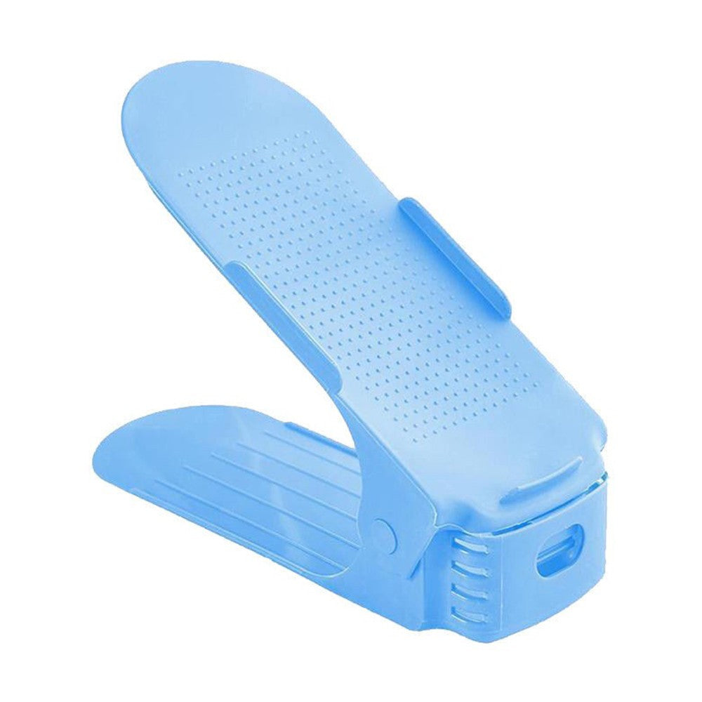 4Pcs Adjustable Shoes Rack Shoe Slots Organizer - Blue