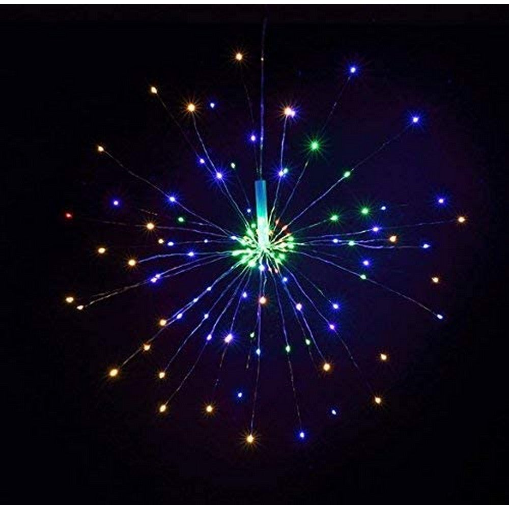 2X Colored 120LED 8 Modes DIY Starburst Solar Lights 60 Branches Fireworks Lamp
