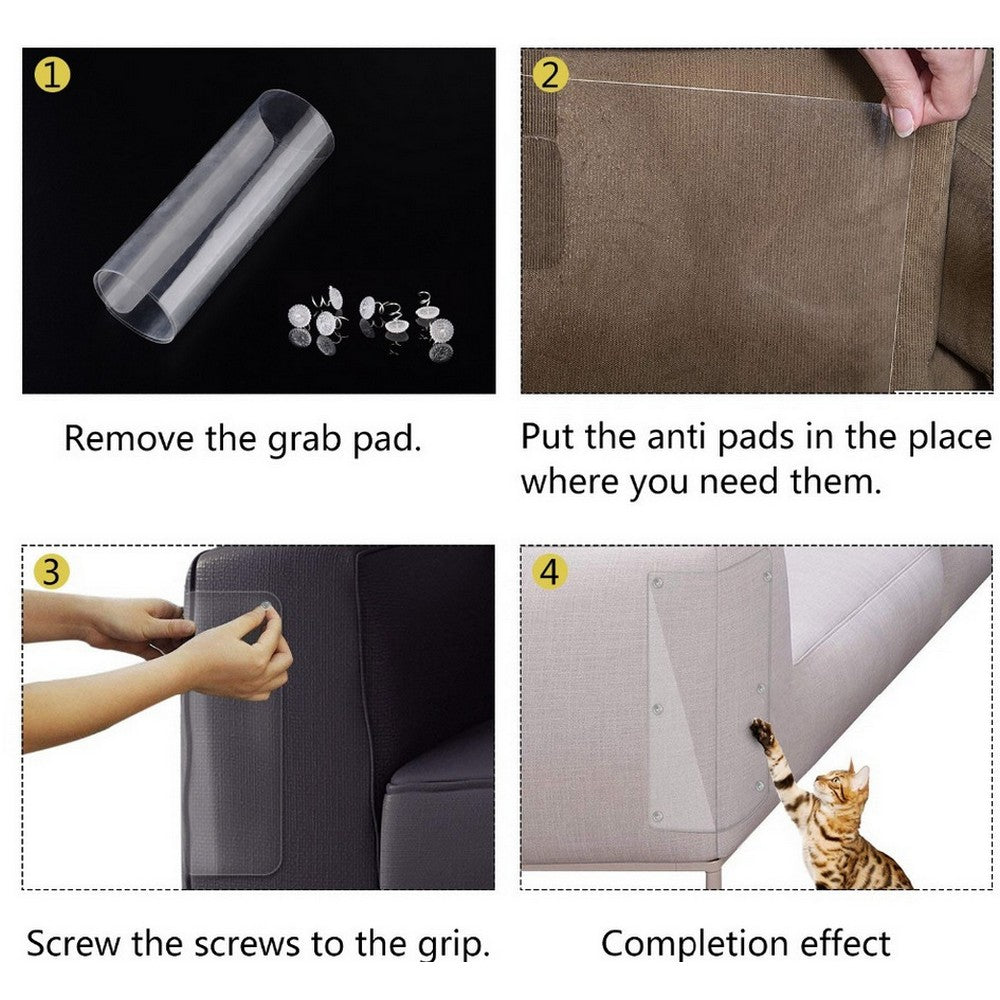 4Pcs Cat Scratch Protectors Sofa Couch Furniture Protectors