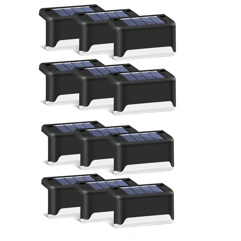 12PCS Solar Powered Deck Lights Warm White Lamps Set -Black