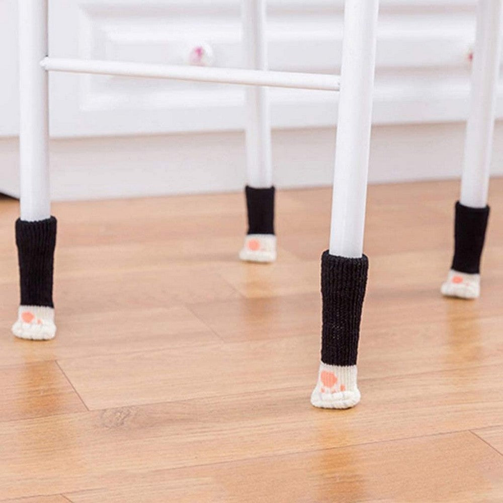 16PCS Cat Paw Design Chair Socks Chair Leg Protectors Table Leg Sleeves Floor Protectors Furniture Socks Chair Leg Covers Designed for Cat Lovers