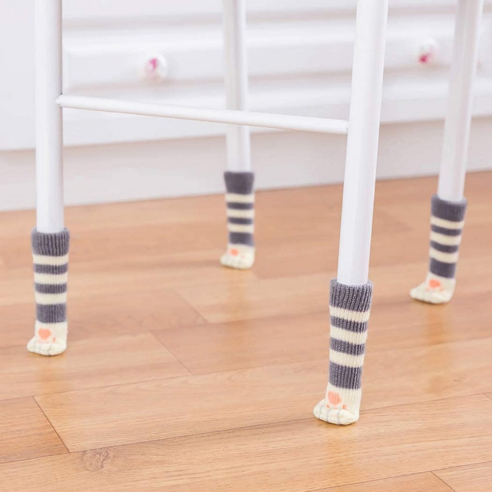16PCS Cat Paw Design Chair Socks Chair Leg Protectors Table Leg Sleeves Floor Protectors Furniture Socks Chair Leg Covers Designed for Cat Lovers