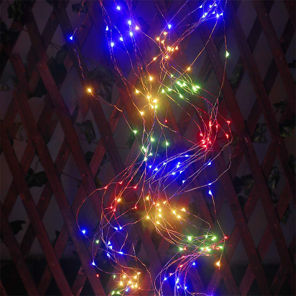 2pcs Waterfall 200LED Solar Power Lights String Fairy Light Wedding Xmas Home Garden Decor