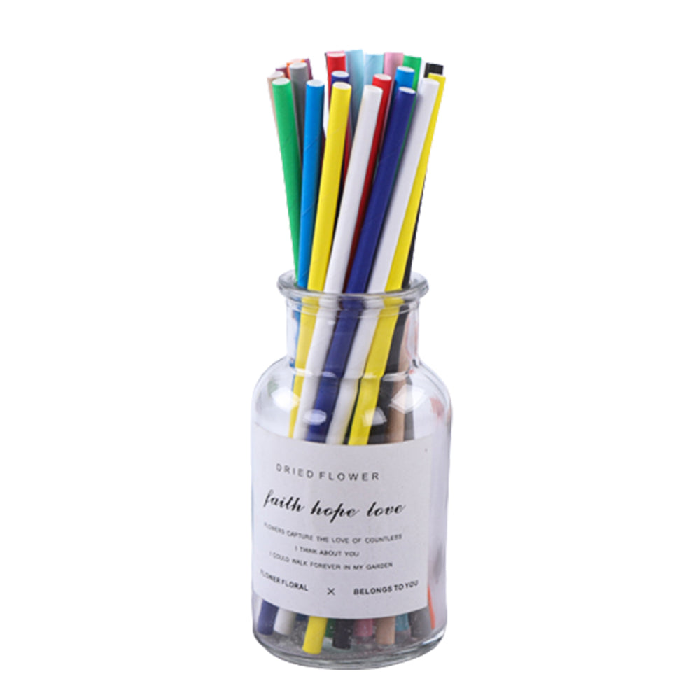 200Pcs Colourful Paper Drinking Straws Biodegradable Disposable Straws Randomly