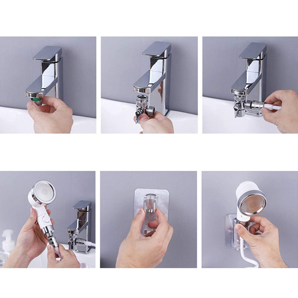 2 X 3 Modes Sink Faucet Sprayer Attachment Tub Faucet Shower Set for Pet Bathing