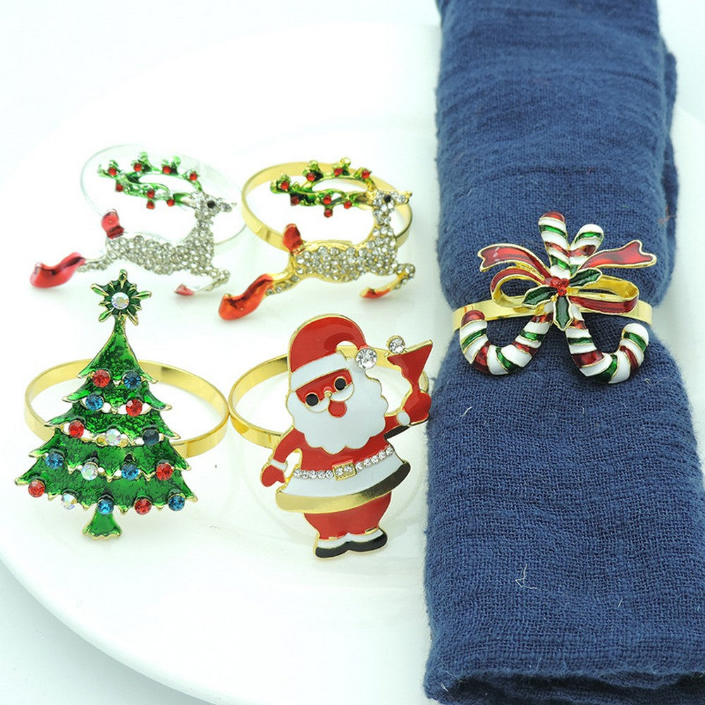 Bow Christmas Napkin Rings Napkin Holder Rings Christmas Table Decoration