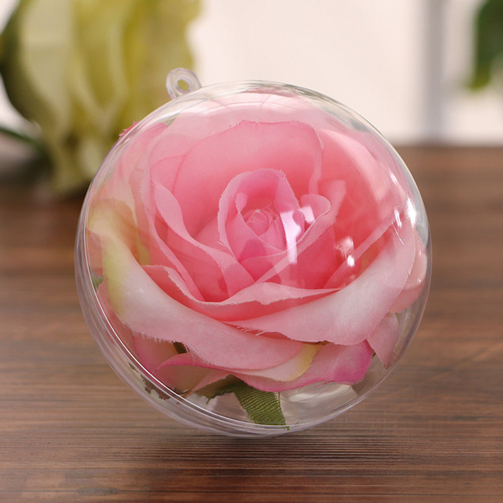 10 X 5CM DIY Fillable Christmas Ball Plastic Clear Xmas Tree Decor Ornament