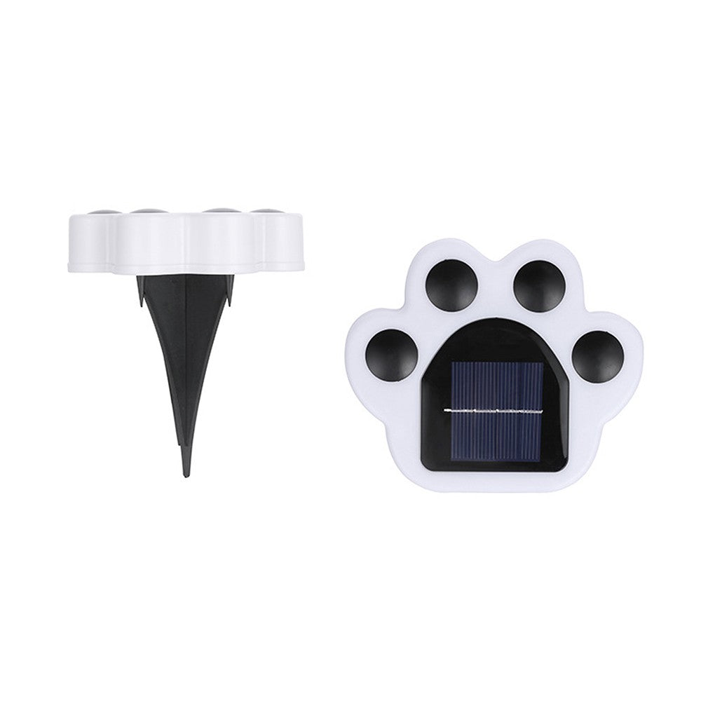 8 X White Solar Paw Print Light Paw Lamps Garden Yard Path Walkway Lighting