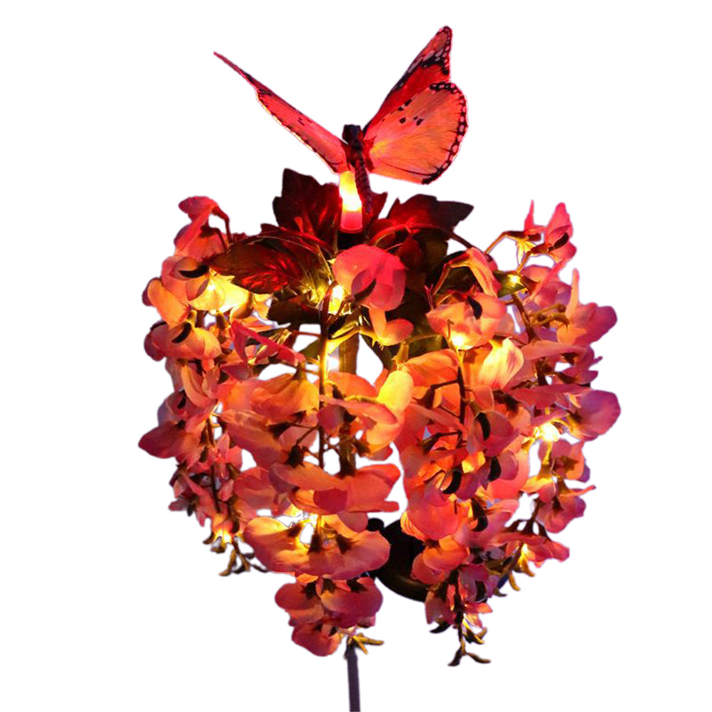2X Solar Powered Butterfly Flower Light Patio Walkway Lamp Outdoor Garden Decor
