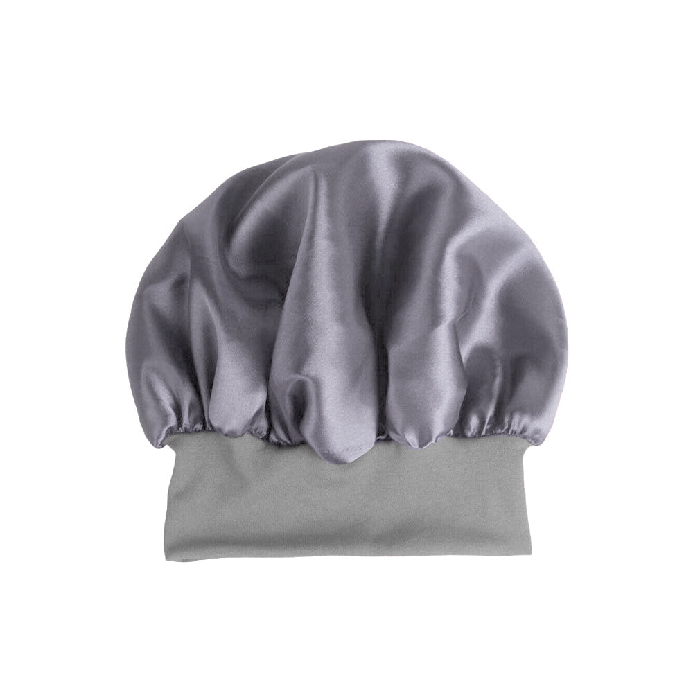 4pcs Solid Color Women Satin Sleeping Cap Wrap Hair Bonnet Elastic Headwear