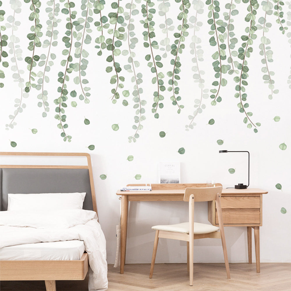 Self-adhesive Removable Green Leaves Plant Wall Sticker Home Decor