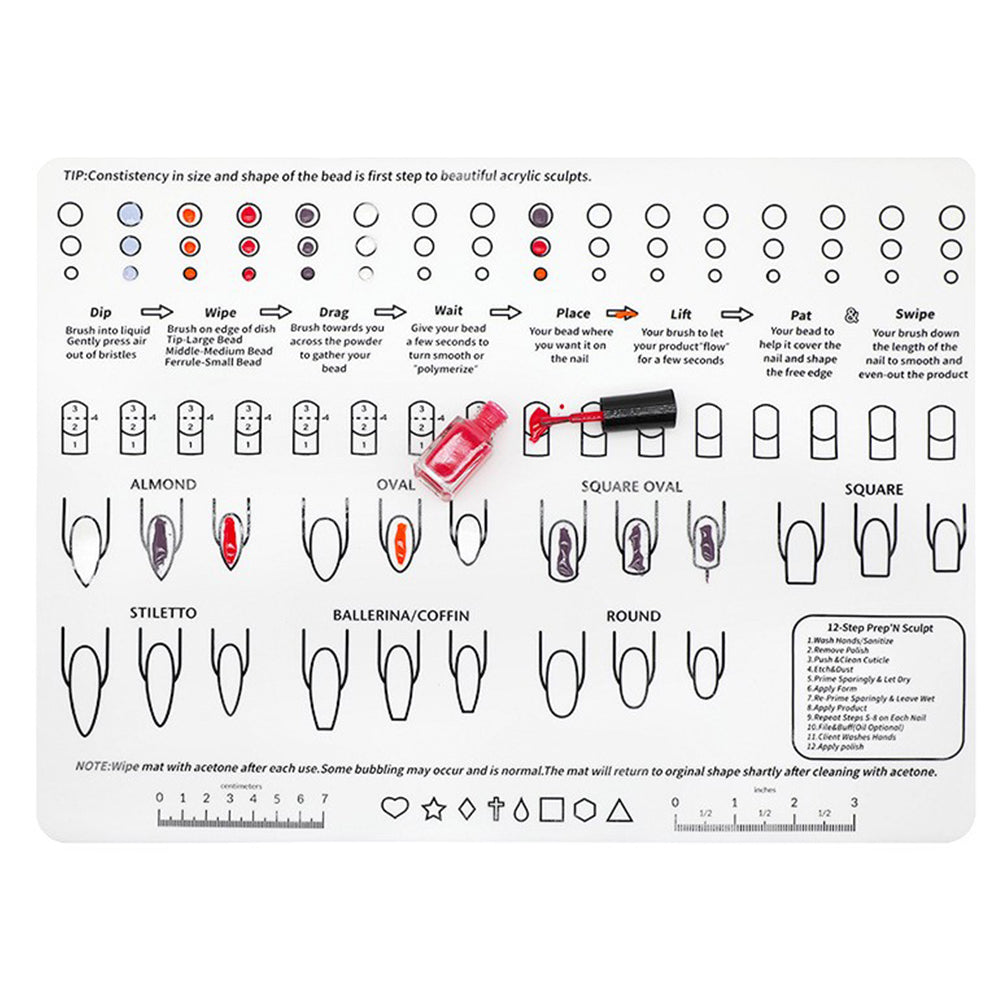 Silicone Nail Training Mat Nail Trainer Sheet Practice Pad for Nail Technician