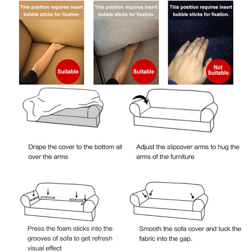 Sofa Cover Printed Pattern Sofa Cover Soft Stretch Sofa Cover-Green Leaves Style