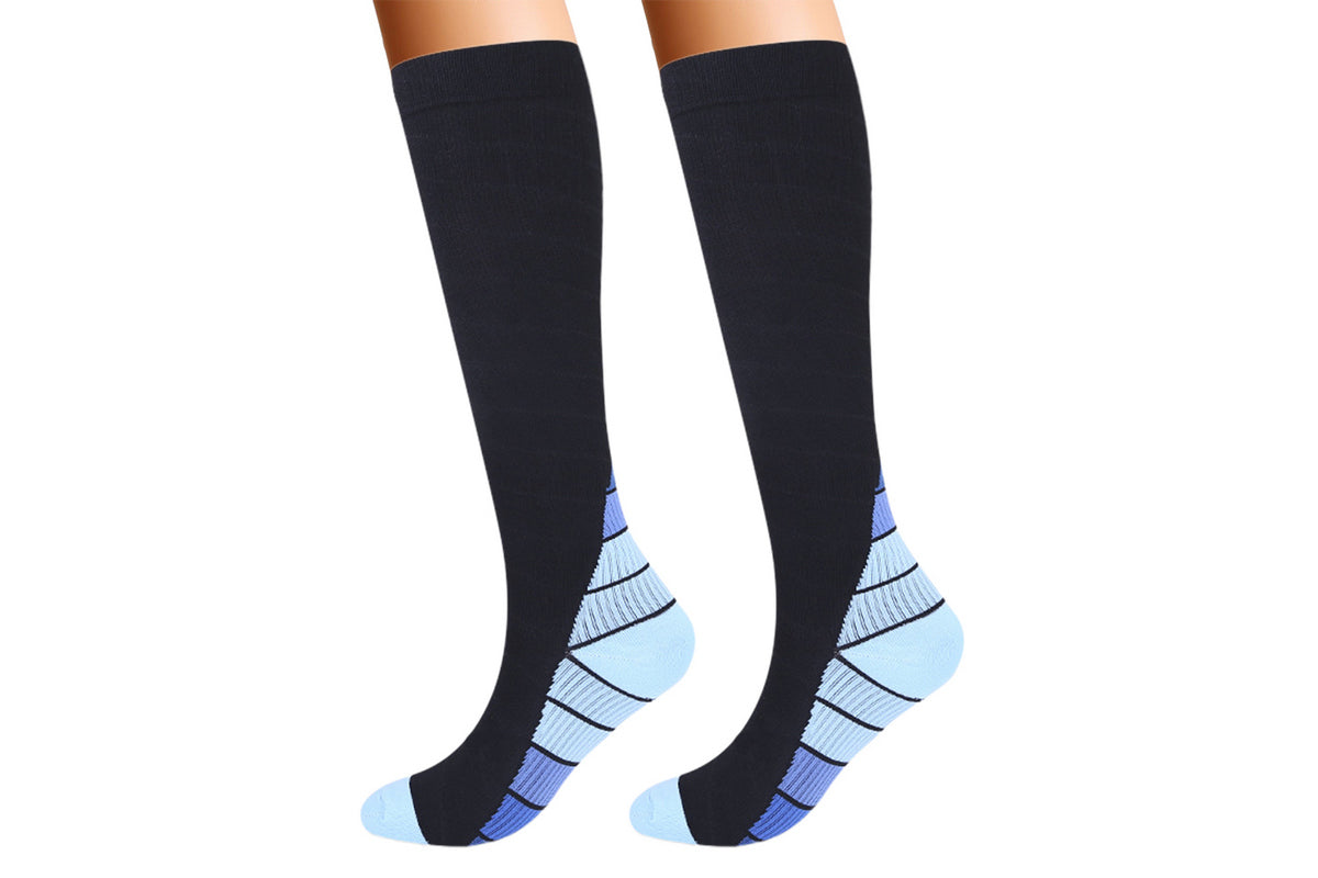 Compression Socks Sport Cycling Running Socks Compression Support Sock Cut Running Socks for Men and Women-Blue