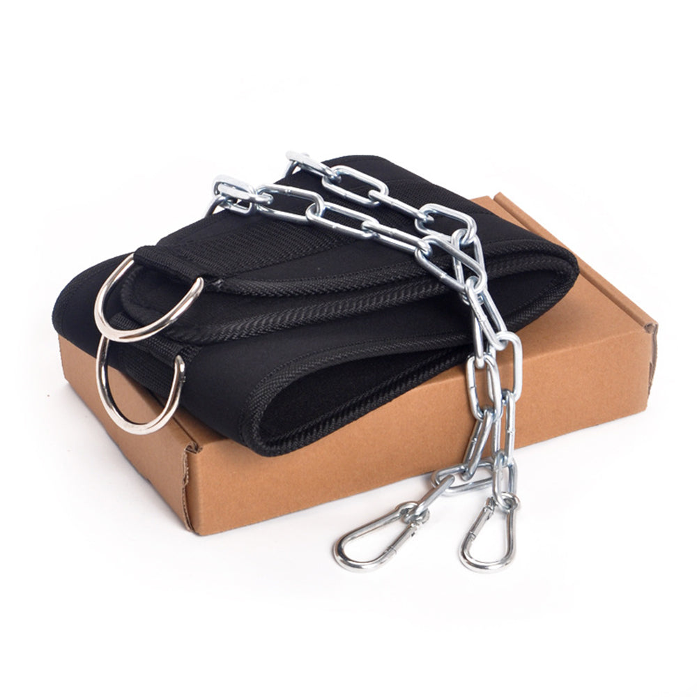 Gym Sports Back Pull Up Weight Lifting Belt Bodybuilding Training Belt with Chain