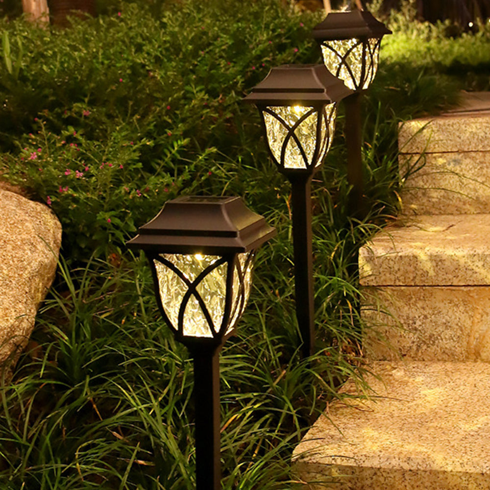 Solar Firework Light 2pcs Solar Powered Lamps Ground Lights Patio Stake Walkway Outdoor Garden Decor -Warm