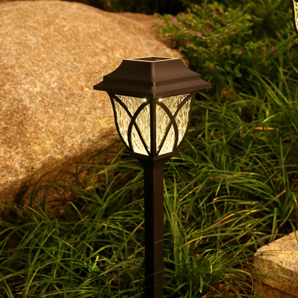 Solar Firework Light 2pcs Solar Powered Lamps Ground Lights Patio Stake Walkway Outdoor Garden Decor -Warm