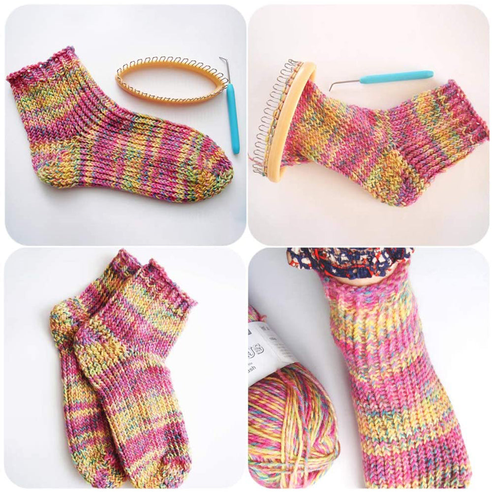 Set of 2Pcs 32 Pegs DIY Sock Knitting Loom Weave Tool Set Darning Machine