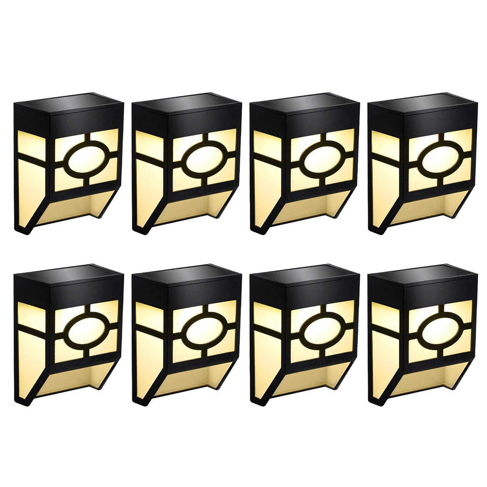 Solar Wall Light 8Pcs Solar Wall Lamp Garden Fence Light Outdoor Decor Solar Powered Night Light -Warm