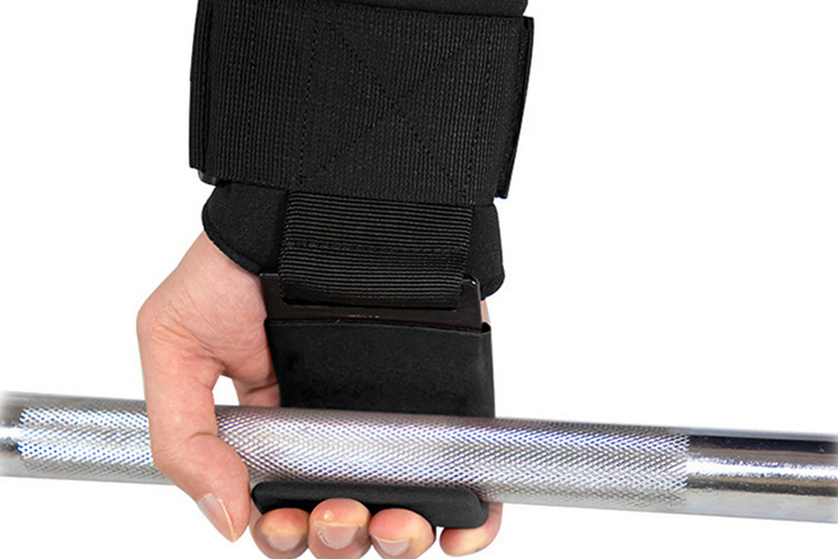 Weight Lifting Hooks Hand Grip Support Wrist Straps for Men and Women-Black