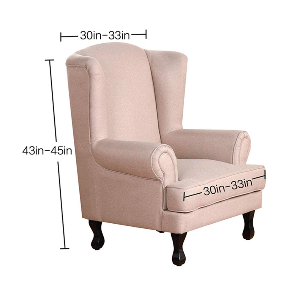 Wingback Chair Cover Stretch Armchair Wing Chair Slipcover Wing Back Chair Cover-Coffee