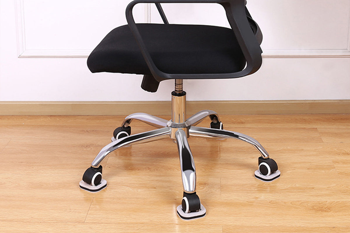 8Pcs Roller Fixing Pad Office Chair Foot Pads Non-Slip Furniture Wheel Stopper-Square