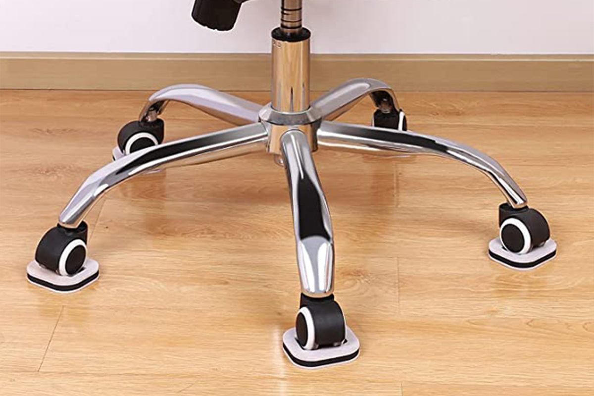 8Pcs Roller Fixing Pad Office Chair Foot Pads Non-Slip Furniture Wheel Stopper-Square