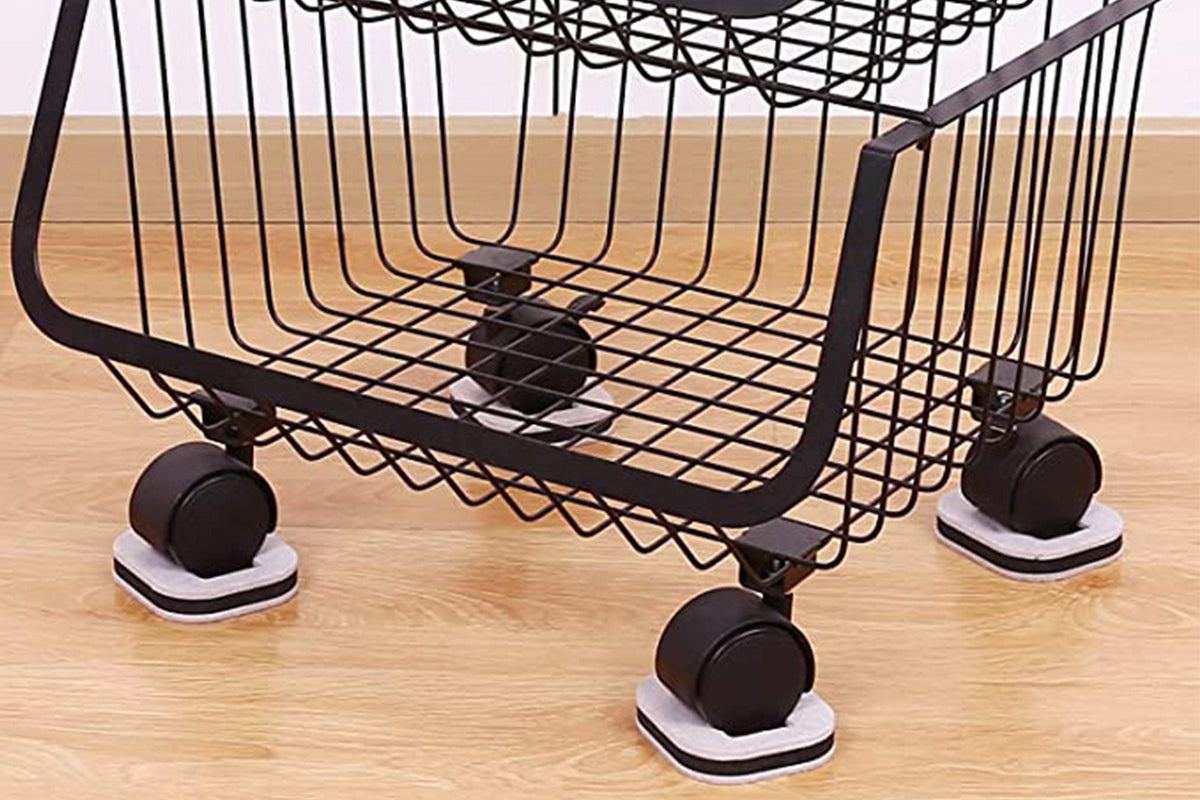 8Pcs Roller Fixing Pad Office Chair Foot Pads Non-Slip Furniture Wheel Stopper-Square