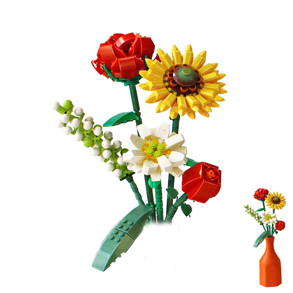Flower Bouquet Building Blocks Set Artificial Mini Bricks Toys Creative Gifts Home Decor -Style 3