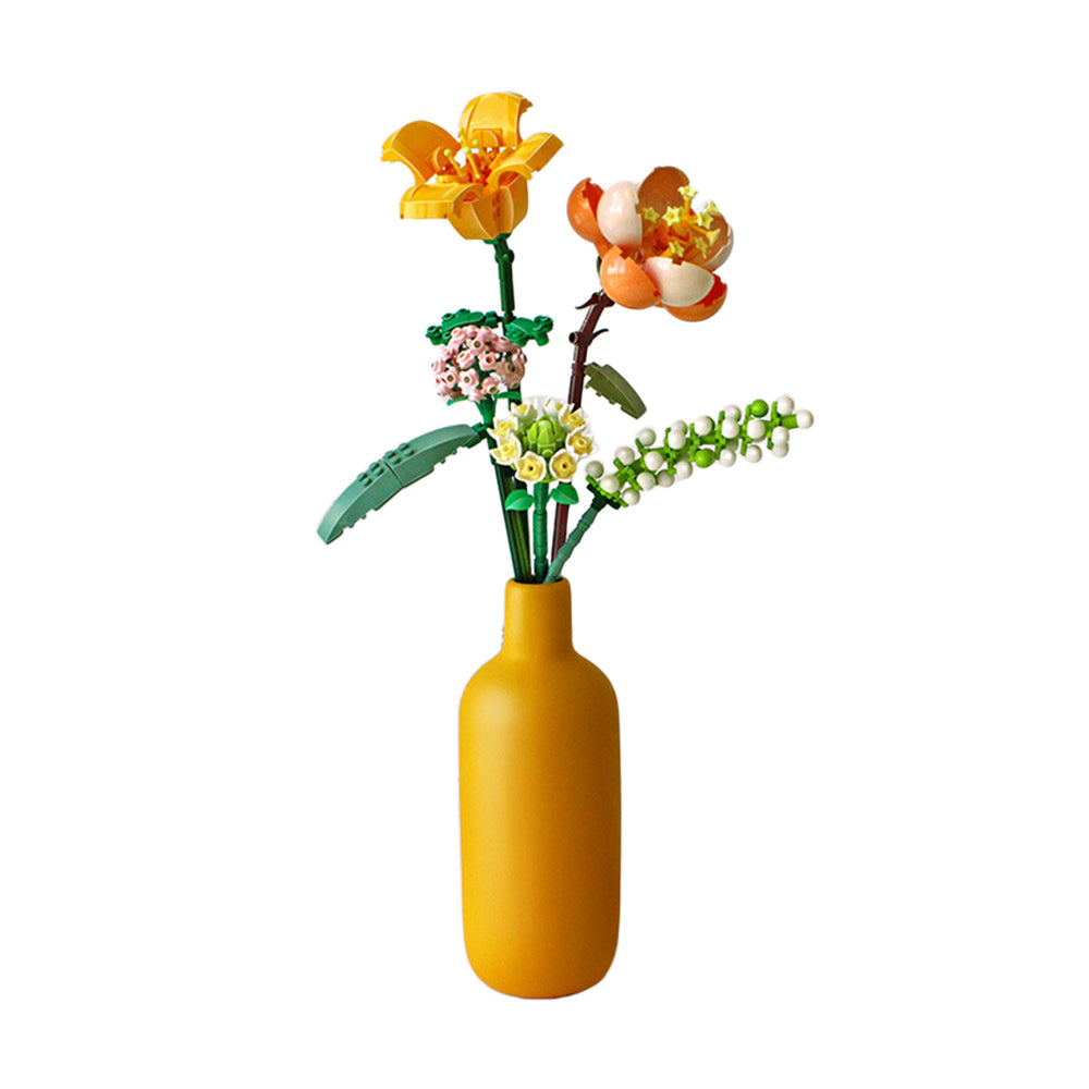 Flower Bouquet Building Blocks Set Artificial Mini Bricks Toys Creative Gifts Home Decor -Style 2