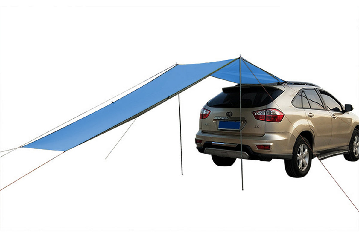 Portable Outdoor Camping Car Travel Tent Car Tailgate Shade Awning Canopy-Blue