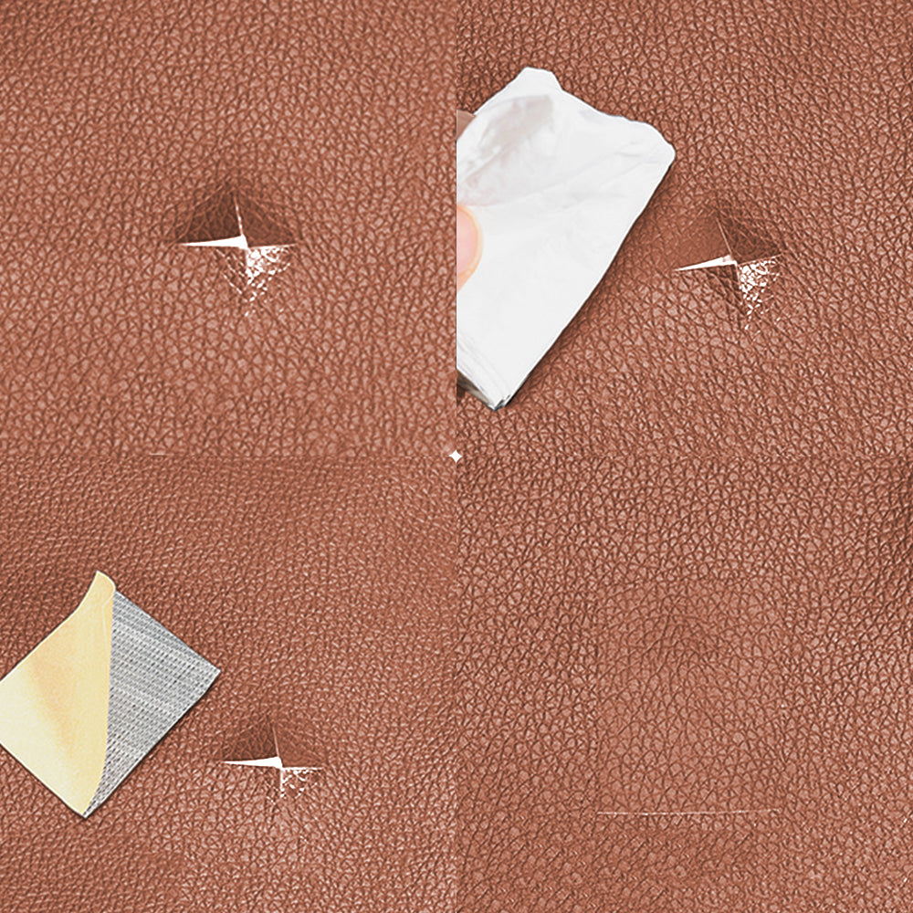 5Pcs Leather Repair Patch Self Adhesive Leather Tape for Car Seat Sofa Bag Furniture -Light Brown