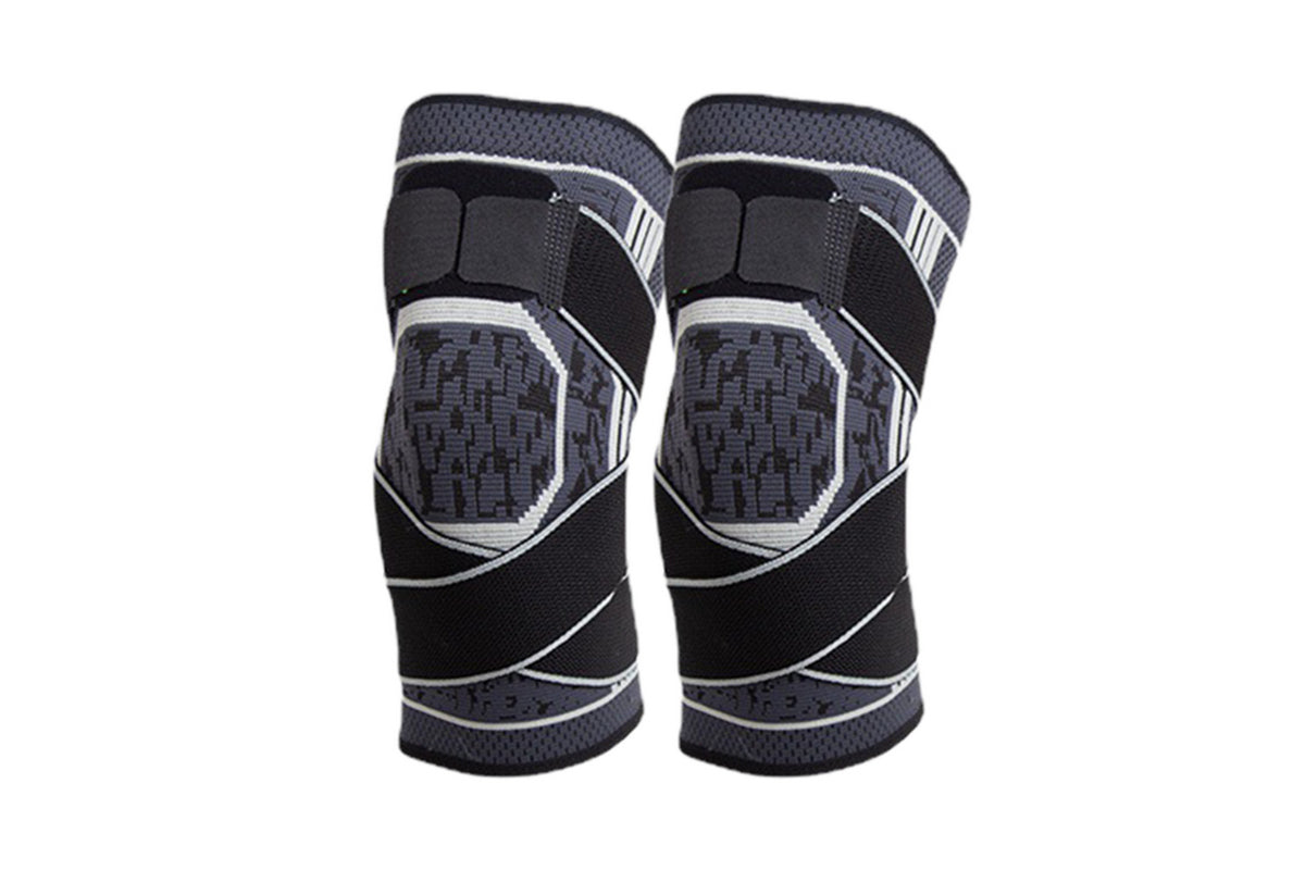 Sport Knee Support Brace Compression Knee Sleeves for Running Sports-Gray