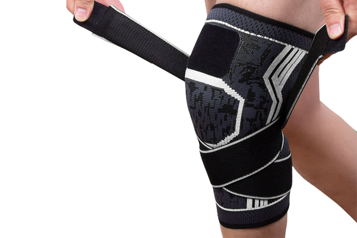 Sport Knee Support Brace Compression Knee Sleeves for Running Sports-Gray
