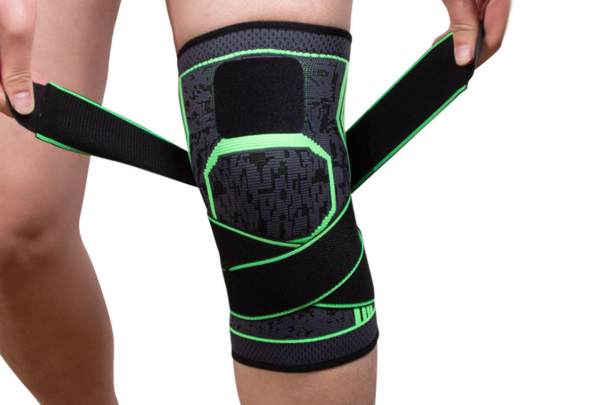 Sport Knee Support Brace Compression Knee Sleeves for Running Sports-Green