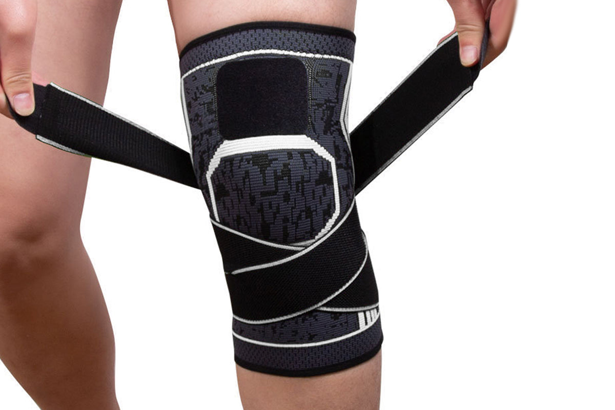 Sport Knee Support Brace Compression Knee Sleeves for Running Sports-Gray