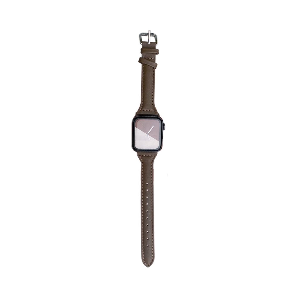 Women Leather Watch Band Compatible with Apple iWatch 7 Series Dark Brown-8cm