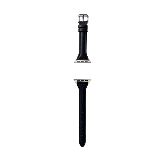 Women Leather Watch Band Compatible with Apple iWatch 7 Series Black-8cm