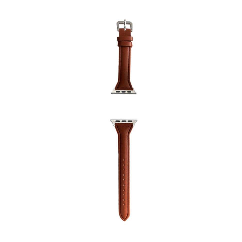 2X Leather Watch Band Compatible with Apple iWatch 42mm 44mm 45mm Apricot Brown