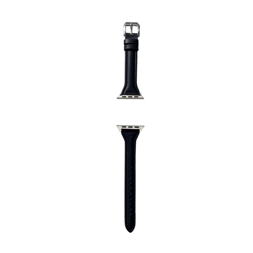 2X Leather Watch Band Compatible with Apple iWatch 42mm 44mm 45mm Black Grey