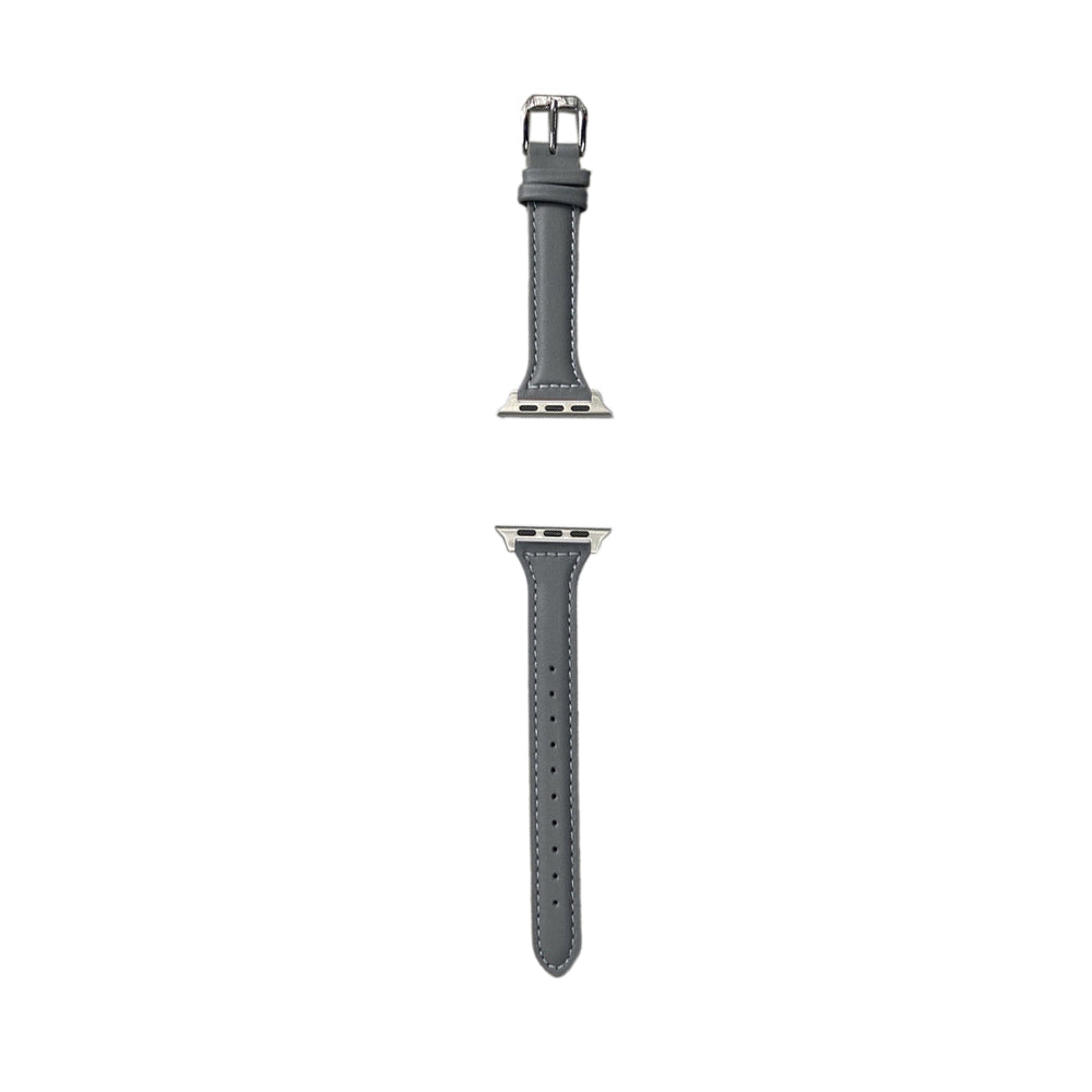 2X Leather Watch Band Compatible with Apple iWatch 42mm 44mm 45mm Black Grey