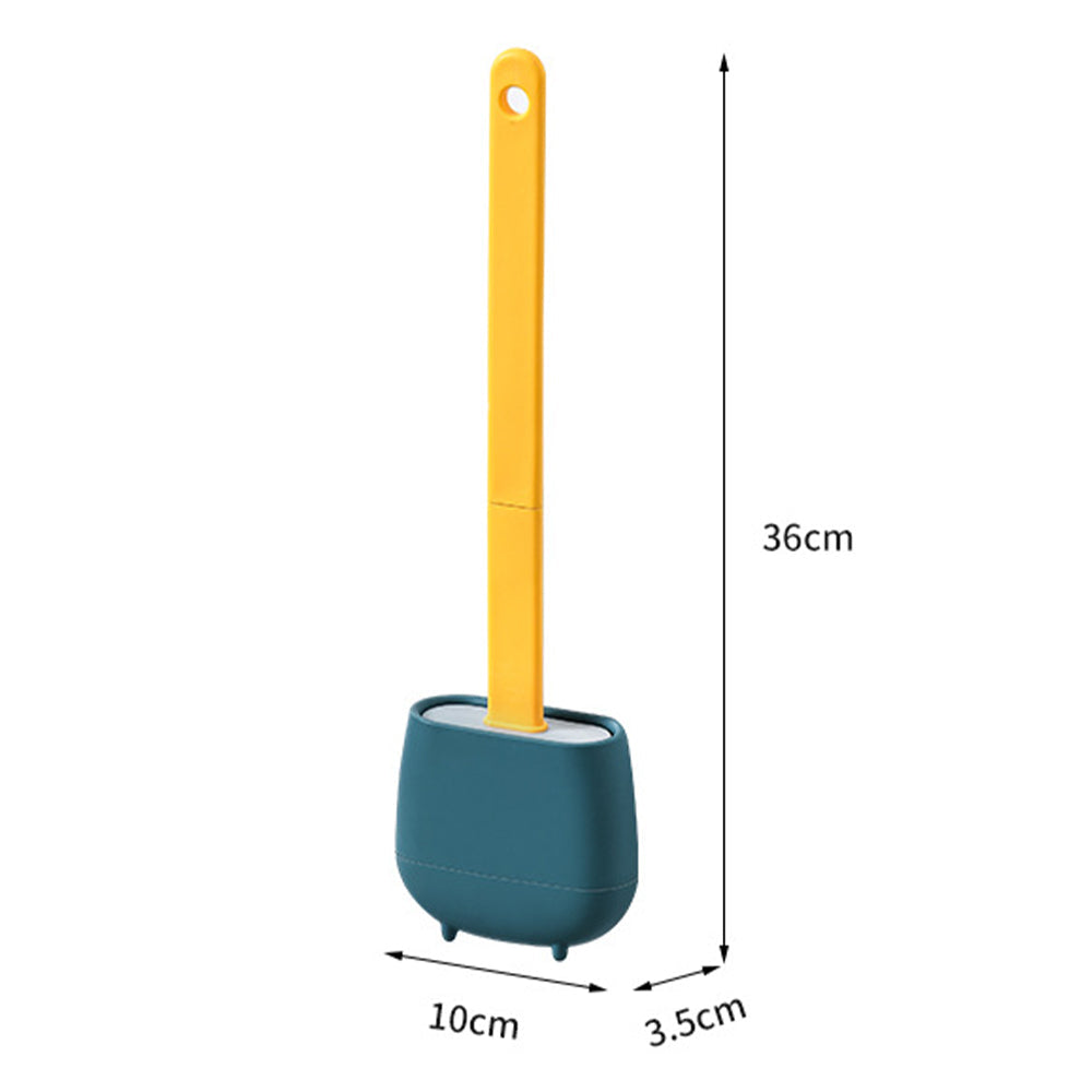 2X Toilet Brush and Holder Wall Mounted Cleaning Brush Yellow White