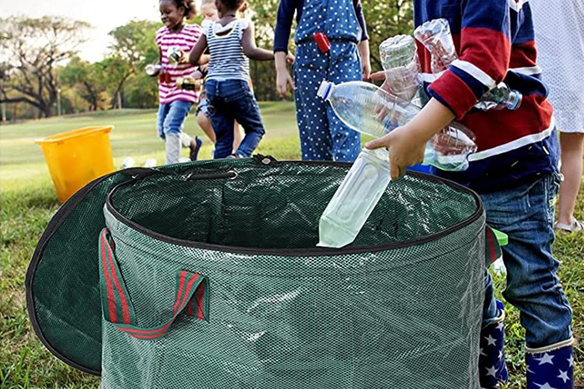 Reusable With Lid  And Handle Yard Waste Bag For Cleaning Garden Debris Leaf Trash