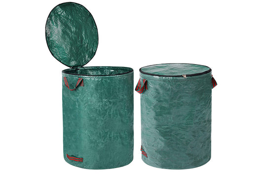 2Pcs Reusable With Lid  And Handle Yard Waste Bag For Cleaning Garden Debris Leaf Trash