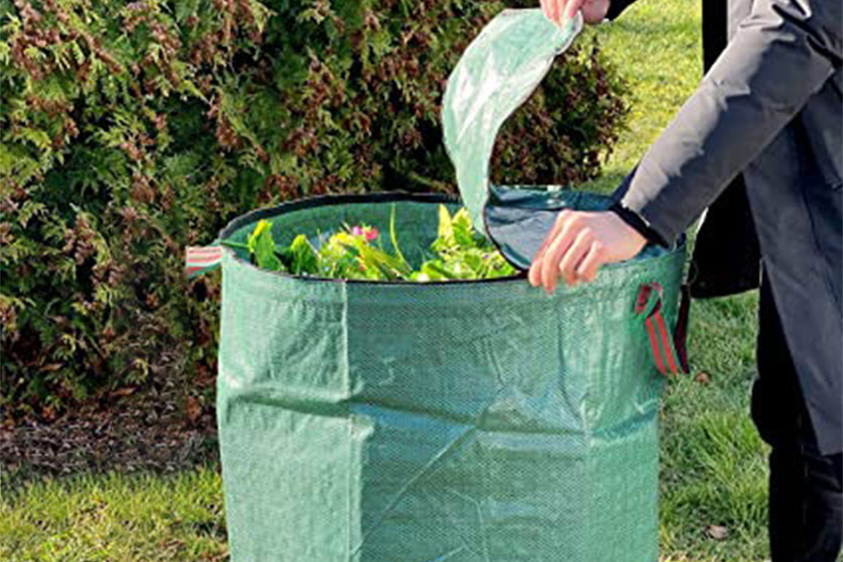 2Pcs Reusable With Lid  And Handle Yard Waste Bag For Cleaning Garden Debris Leaf Trash