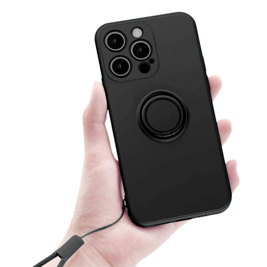 Phone Case Cover For iPhone 13 Pro Max with Ring Holder Lanyard Black
