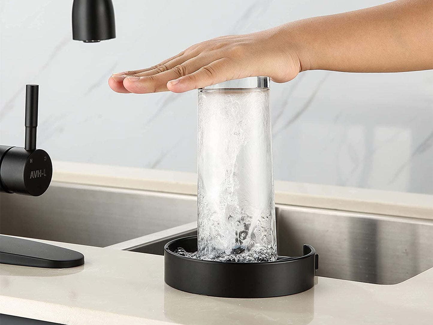 2Pcs Kitchen Sink Faucet Glass Rinser Bottle Washer Kitchen Sink Automatic Flushing Device