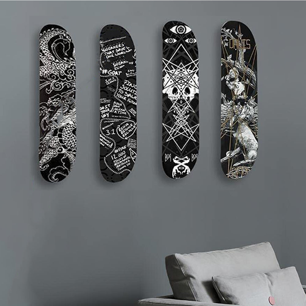 2Pcs Skateboard Deck Wall Mount Display Holder Skateboard Hangers